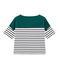 Marinière maniche corte donna verde PINEDE/bianco MARSHMALLOW/ SMOKING
