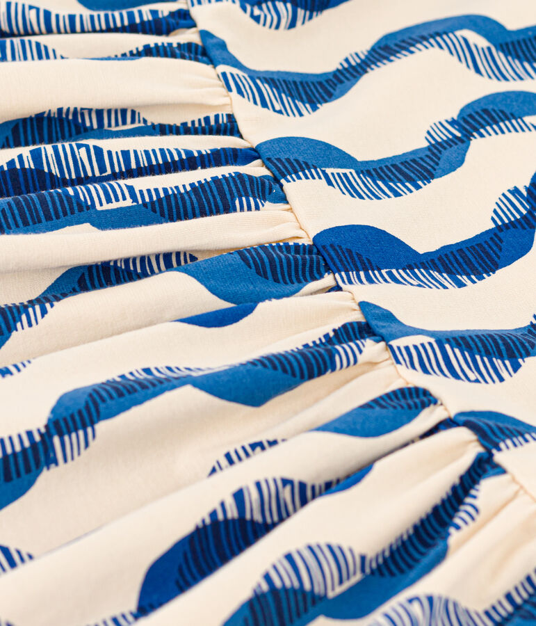 Abito a maniche corte fantasia in cotone bambina bianco AVALANCHE/ MULTICO