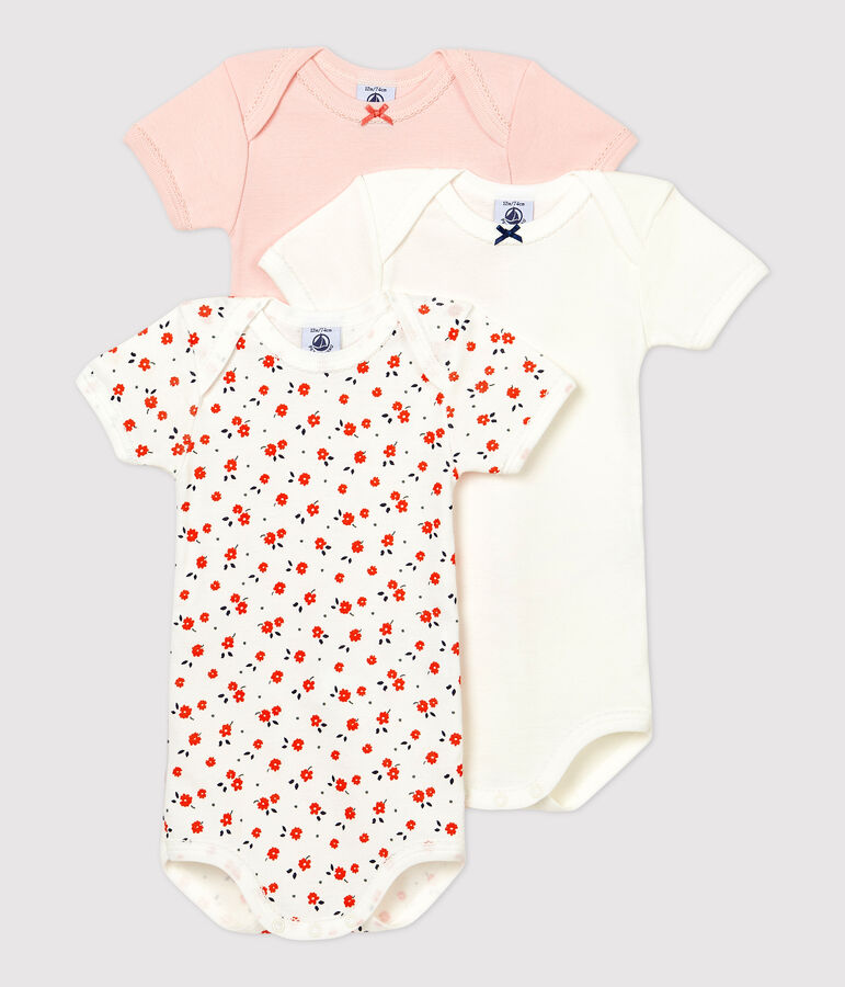 Confezione da 3 body beb&egrave; in cotone biologico. multicolore