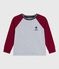 T-shirt a maniche lunghe in cotone tinta unita bambino grigio FUMEE/ AMARANTE