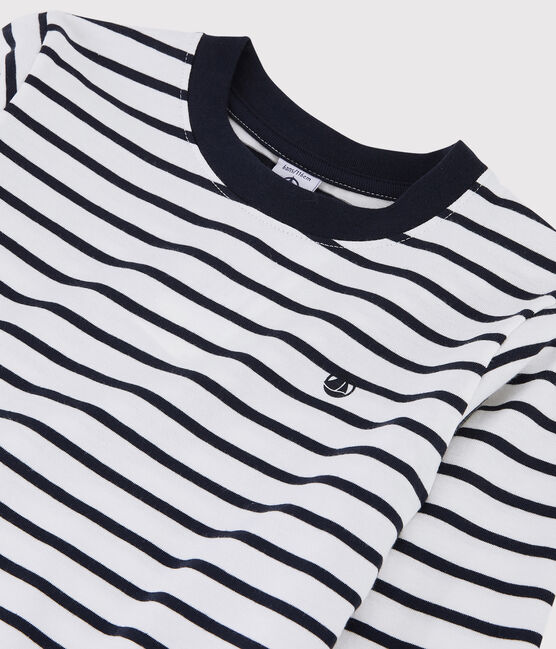T-shirt in jersey bambina - bambino bianco MARSHMALLOW/blu SMOKING