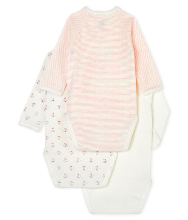 Trio di body nascita manica lunga beb&egrave; multicolore