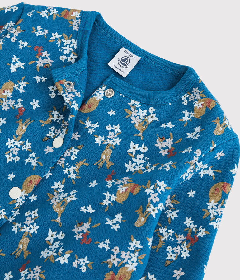 Cardigan bambina in molleton MALLARD/ MULTICO