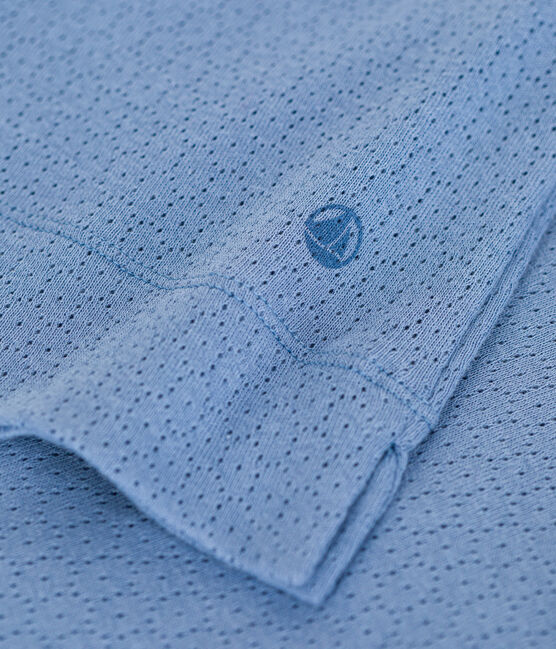 Camicia da notte in cotone traforato donna blu BEACH