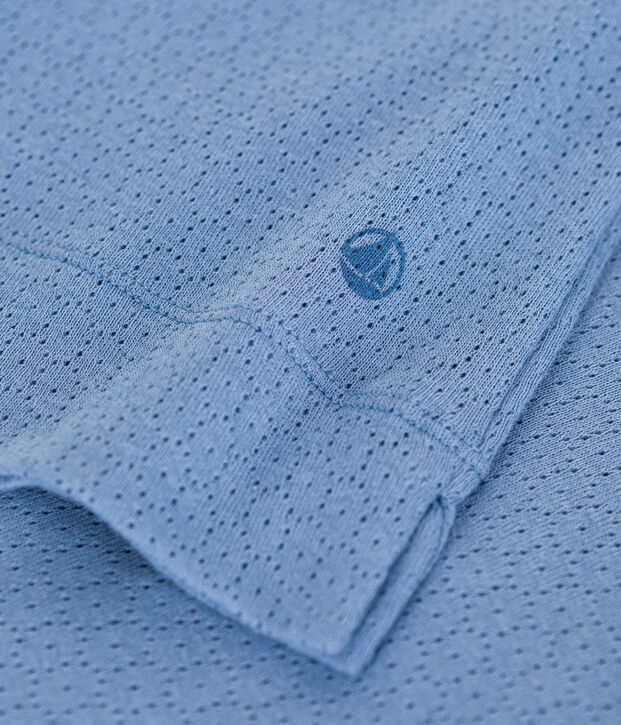 Camicia da notte in cotone traforato donna blu