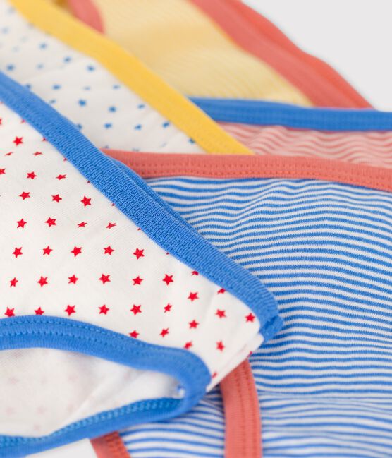 Confezione da 5 slip millerighe bambina in cotone biologico variante 1