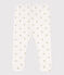 Leggins  bebè in cotone stampato a fiori bianco MARSHMALLOW/grigio GRIS
