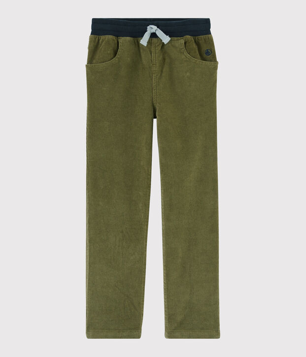 Pantaloni in velluto bambino verde
