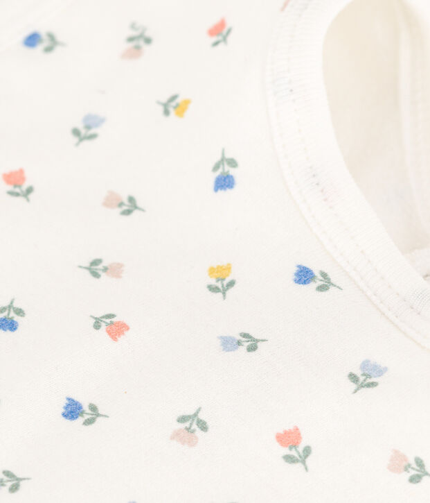 Bavaglino con stampa in cotone bianco/blu