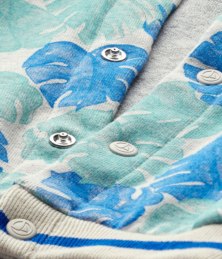 Cardigan beb&eacute; bambino stampato grigio BELUGA/bianco MULTICO