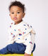 Felpa in cotone con bacche stampate e volant bambina