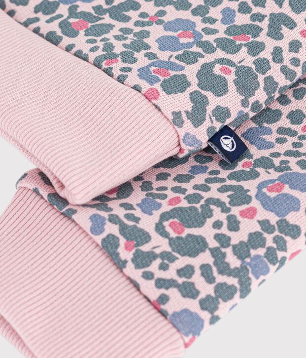 Felpa in cotone stampato bambino rosa/multicolore