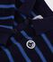 Felpa in cotone a righe con colletto tipo polo neonato blu/multicolore
