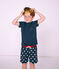 Short da spiaggia bambino blu SMOKING/bianco MARSHMALLOW