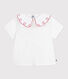 Blusa a maniche corte in popeline di cotone tinta unita bambina