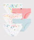 Confezione da 5 slip a fiori bambina