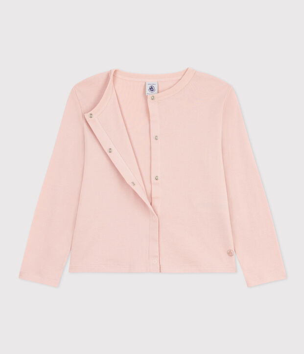 Cardigan in cotone bambina rosa