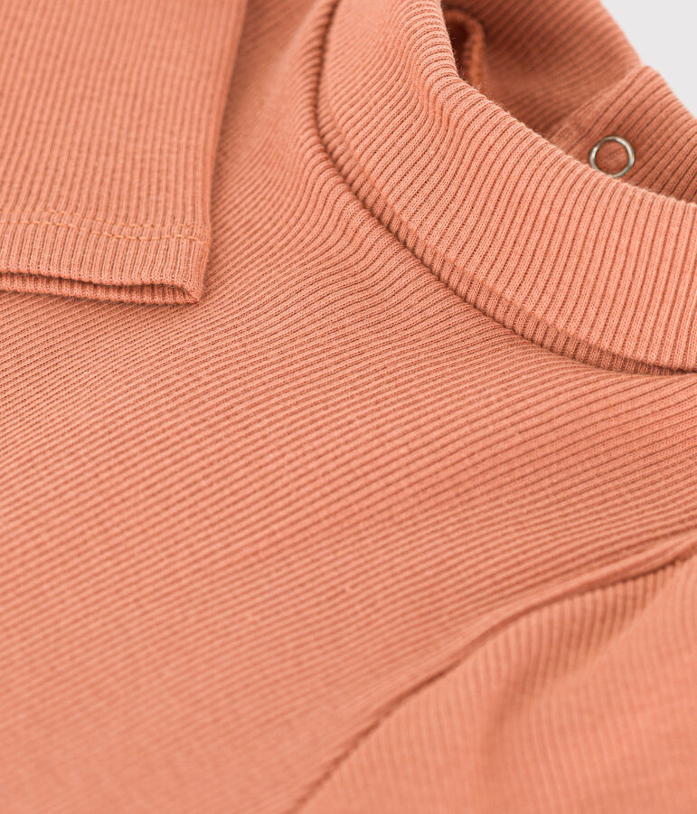 Body a manica lunga e collo alto in cotone per beb&egrave; rosa