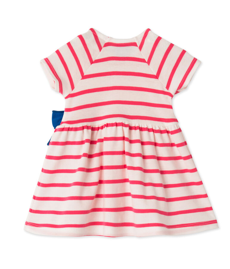 Robe b&eacute;b&eacute; fille ray&eacute;e bianco/rosa