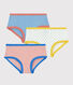 Confezione da 3 slip millerighe bambina in cotone biologico