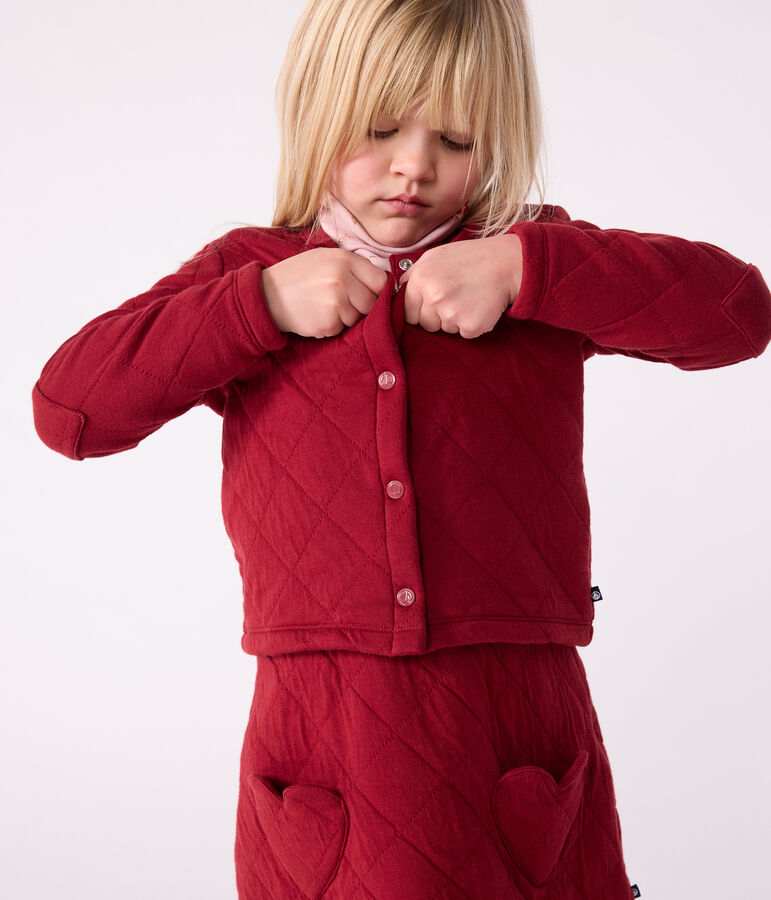 Cardigan in cotone tinta unita bambino rosso