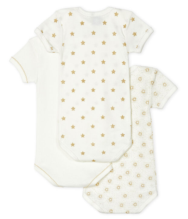 Trio body manica corta beb&egrave; femmina multicolore