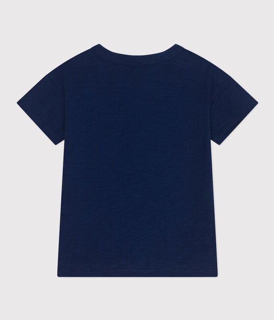 T-shirt bambino in jersey fiammato blu MEDIEVAL