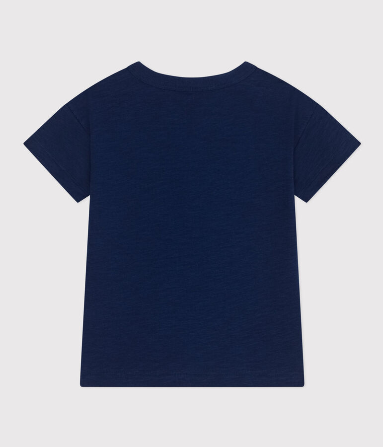T-shirt bambino in jersey fiammato blu