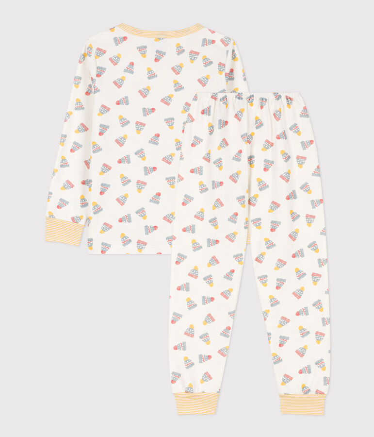 Pigiama berretto bambino unisex in tessuto felpato bianco MARSHMALLOW/bianco MULTICO