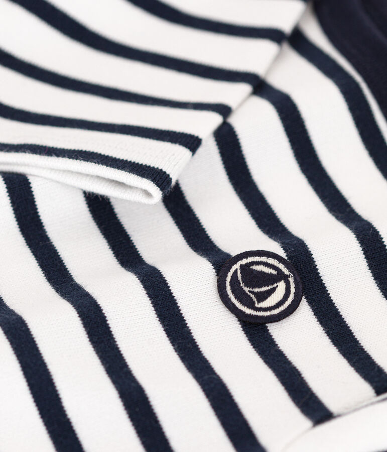 Marini&egrave;re bambina/bambino in cotone biologico bianco/blu