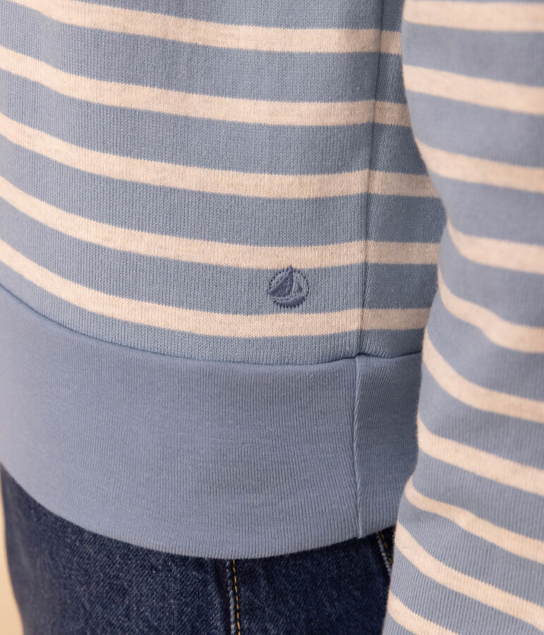 Marini&egrave;re felpa in cotone Donna blu/beige