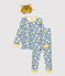 Pigiama bambina/bambino fosforescente fantasia leopardo in cotone bianco MARSHMALLOW/bianco MULTICO