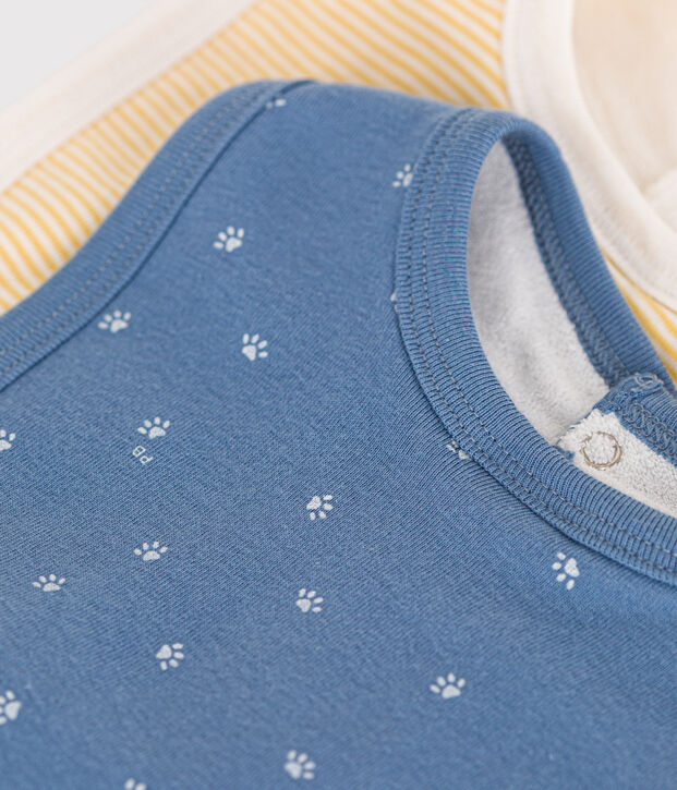 Confezione da 2 bavaglini beb&egrave; in cotone multicolore