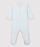Tutina pigiama bebè in cotone biologico bianco MARSHMALLOW/blu BRASIER