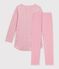 Camicia da notte e leggings bambina in ciniglia a fiori rosa/multicolore