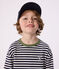 T-shirt a maniche lunghe in cotone a righe bambino blu SOIR/ MILK