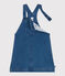 Abito salopette in denim effetto felpato bambina blu BLEU DELAVE