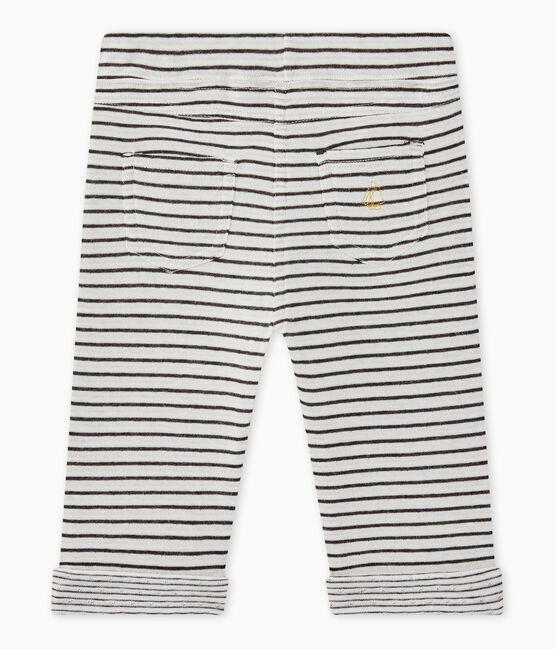 Pantalone bebé bambino rigato bianco MARSHMALLOW/nero CITY