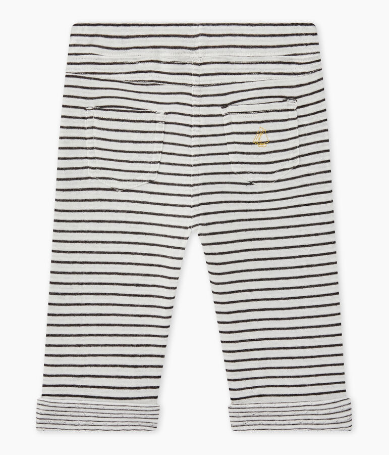 Pantalone beb&eacute; bambino rigato bianco MARSHMALLOW/nero CITY