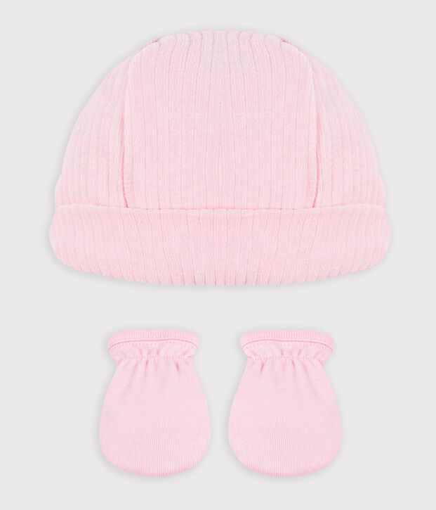 Set cuffietta e muffole in cotone neonato multicolore