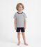 Pigiama corto marini&egrave;re bambino in cotone bianco/blu