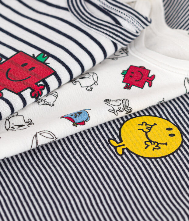 Set di 3 body a maniche corte Monsieur Madame in cotone multicolore