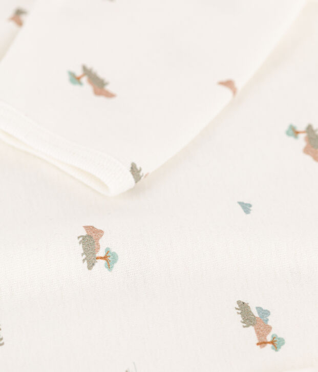 Tutina pigiama animali in cotone bianco/multicolore