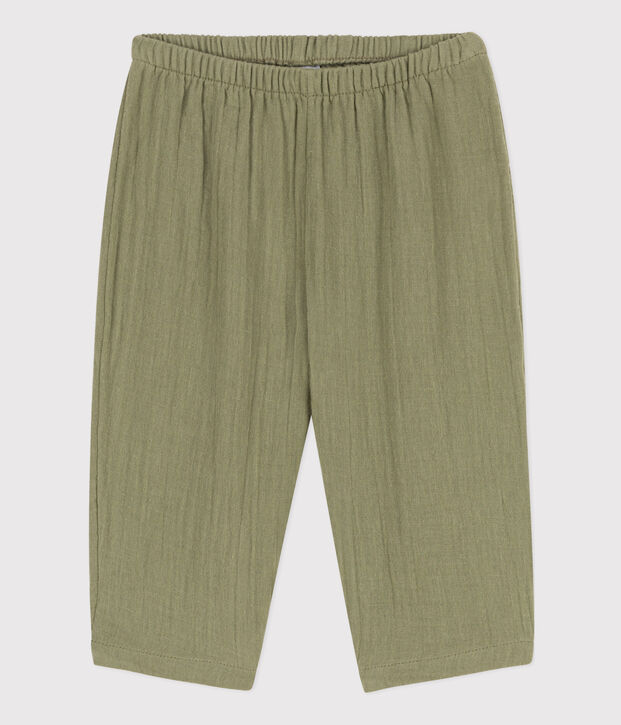 Pantaloni beb&egrave; in garza di cotone verde