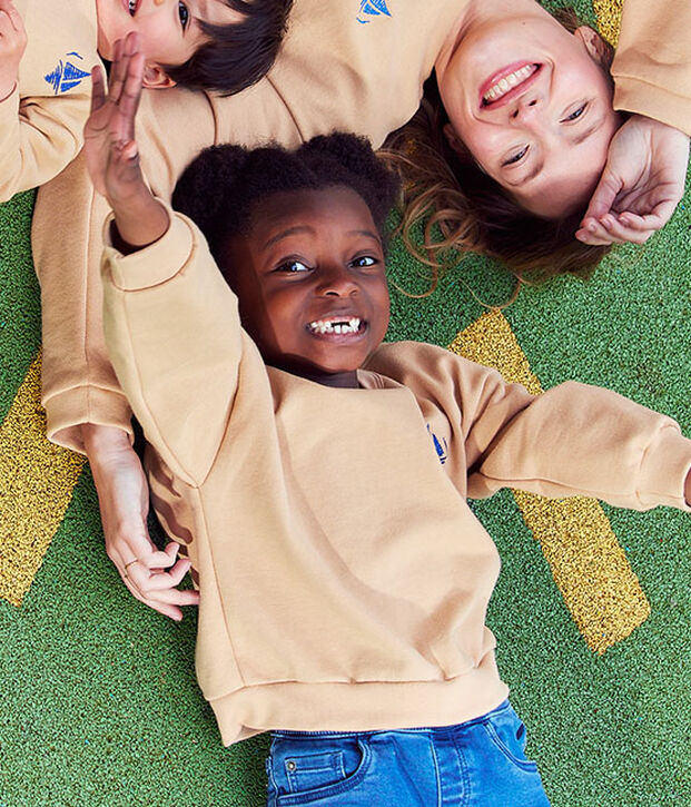 Felpa in molleton bambino unisex beige