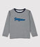 T-shirt bambino a maniche lunghe in tubique blu SMOKING/bianco MARSHMALLOW