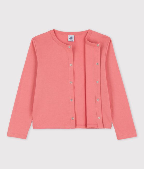Cardigan in cotone bio bambina rosa PAPAYE