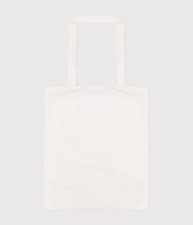 Borsa tote Monsieur Madame in cotone bianco