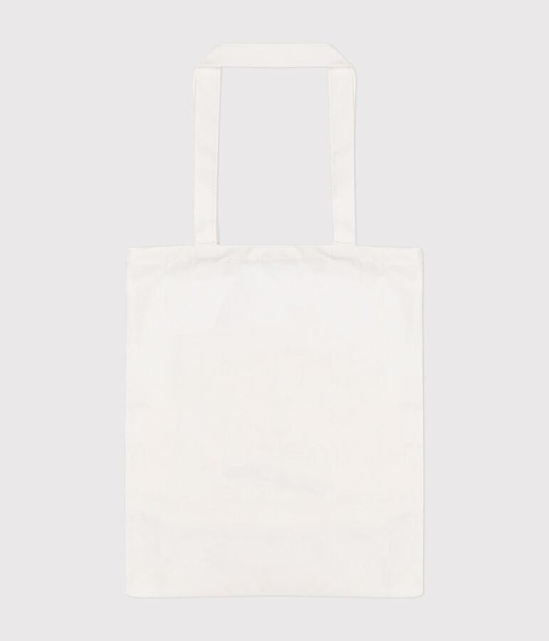 Borsa tote Monsieur Madame in cotone bianco