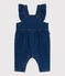 Salopette lunga in denim ed elastan con volant neonata blu DENIM MOYEN
